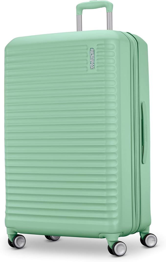 American Tourister Stratum 3.0 Large 28-Inch Spinner, Airline Approved, Durable Hardside Luggage, Expands 1.5", RightHeight™ Adjustable Handle, Surrel Green