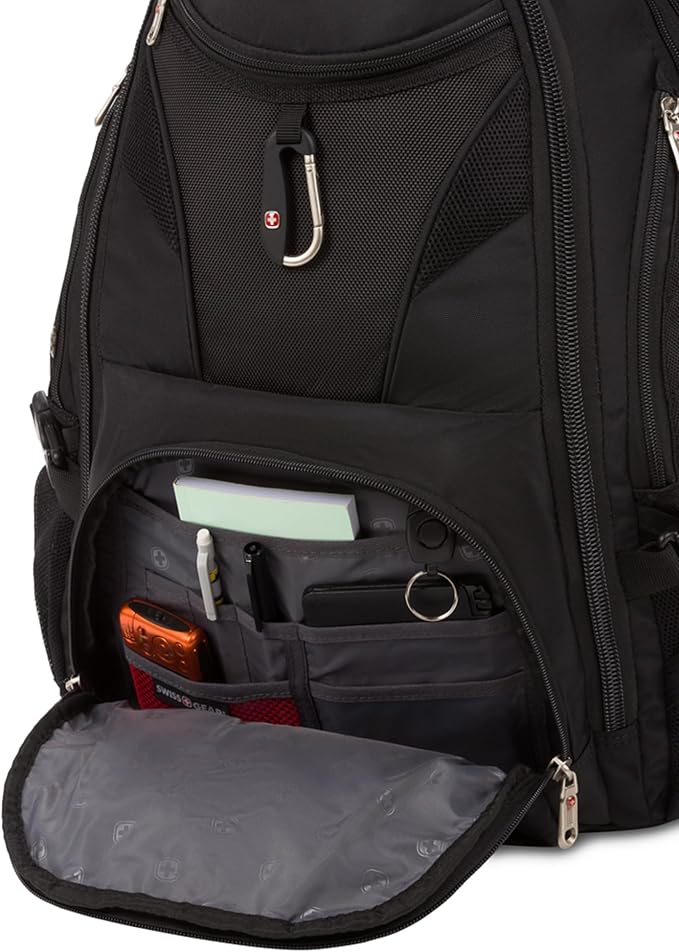 SWISSGEAR 1900 ScanSmart TSA Laptop Backpack Fits 17 Inch Laptop with RFID Protection and Tablet Pocket, Black, 19-Inch