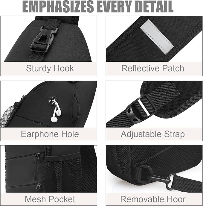 Crossbody Bags for Women Men Trendy Sling Bag Backpack Casual Chest Bag with Convertible Shoulder Strap