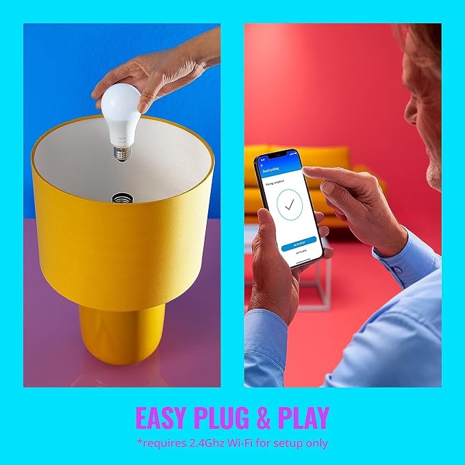 WiZ Connected 120W PAR38 Color LED Smart Bulb - Pack of 6 - E26 - Indoor/Outdoor - Connects to Wi-Fi - Control with Voice or App - Works with Google Home, Alexa & Siri