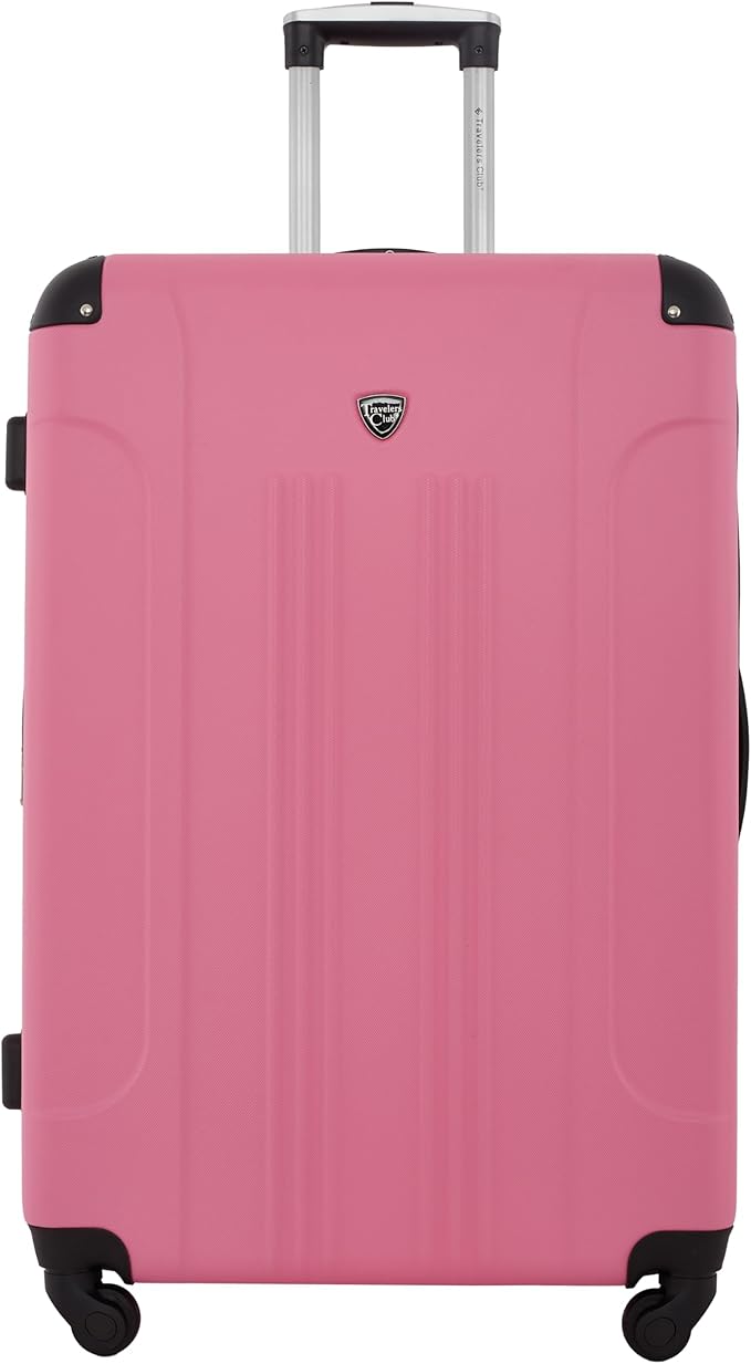 Travelers Club Chicago Hardside Expandable Spinner Luggage, Hot Pink, 5 Piece Set