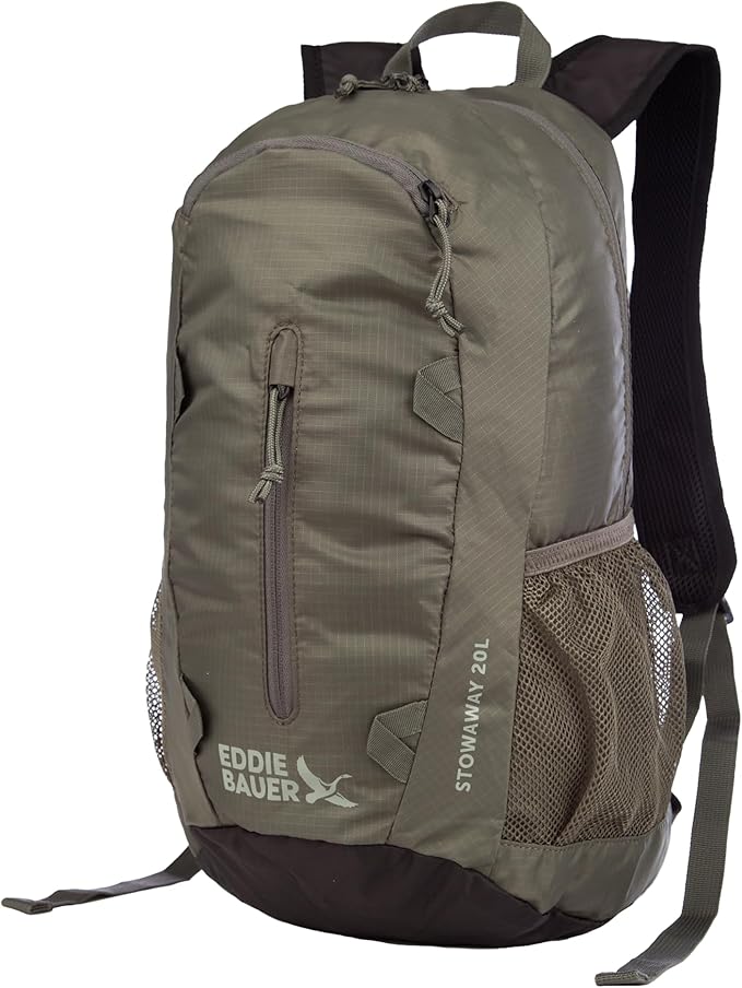 Eddie Bauer Stowaway Packable Backpack | Travel | Outdoor | Lightweight | Foldable | Durable | Ripstop Polyester | 20L - Spruce Green