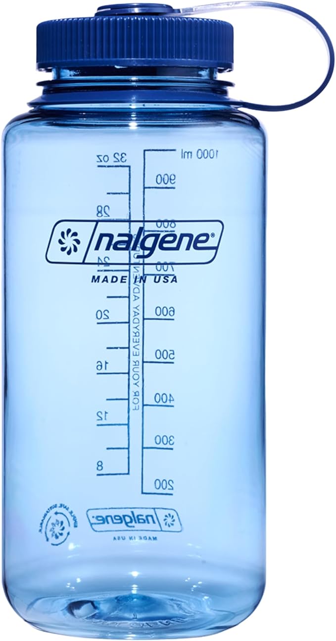 Nalgene 32 oz Wide Mouth Water Bottle | BPA-Free, Durable & Leak Proof, Lightweight Bottle for Hiking & Gym, Work & Travel
