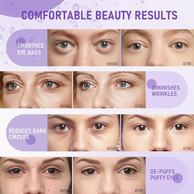 Eye Mask - 30 Pairs Retinol Under Eye Patches Skin Care Products,Eye Masks Skincare for Dark Circles and Puffiness, Reduce Wrinkles, Eye Bags and Fine Lines, for Women and Man - Deep Purple