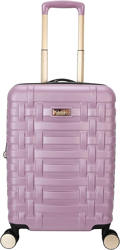 Jessica Simpson Taffeta 2-Piece Set (20"& 28") Expandable 8-Wheel Spinner Large Checked Luggage Suitcase, Dusty Orchid