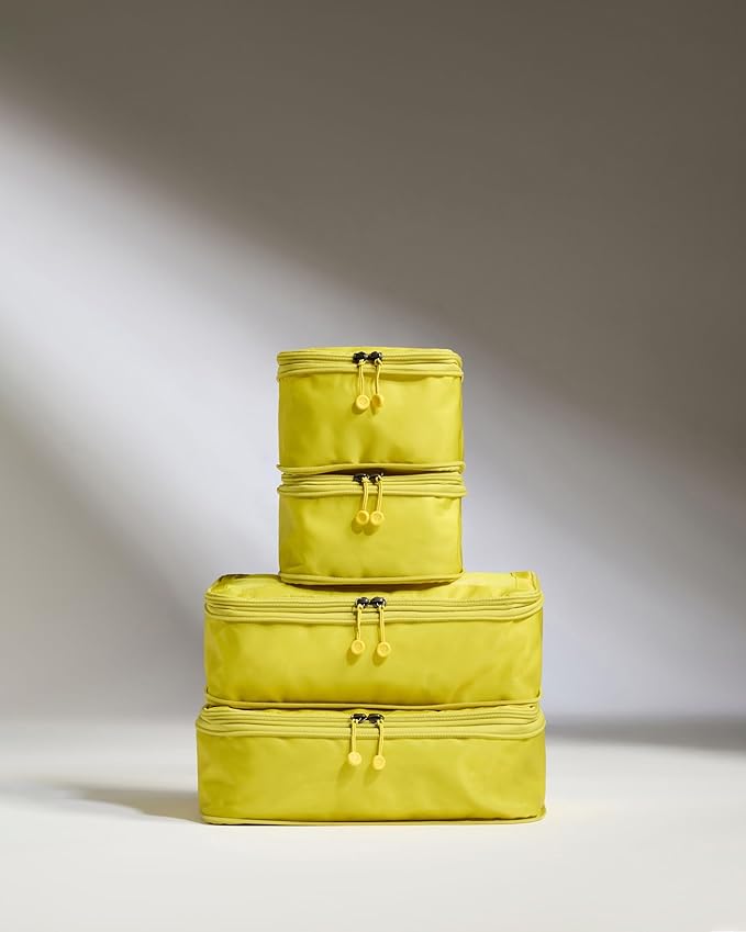 ANTLER - Compression Packing Cubes for Travel, Luggage Organiser for Suitcases or Bags, Travel Accessories, Set of 4, Gorse Yellow