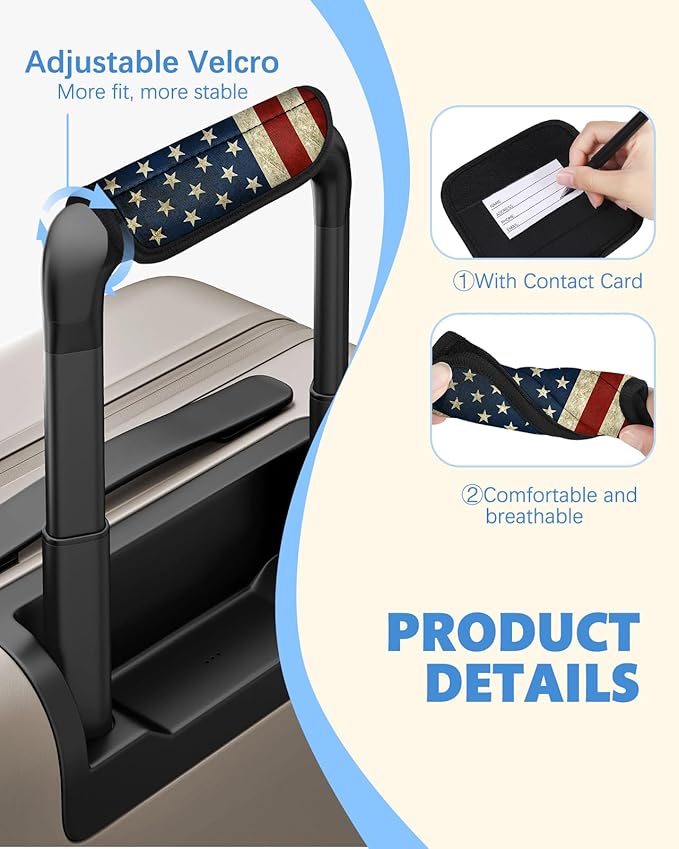 Slohif Luggage Handle Wrap 5Pcs Suitcase Identifier - Bag Strap Cover For Bogg Travel Accessories Easy Identification Bright Marker Sleeve Grips Comfort Neoprene Concealed Tag For Airport Flag