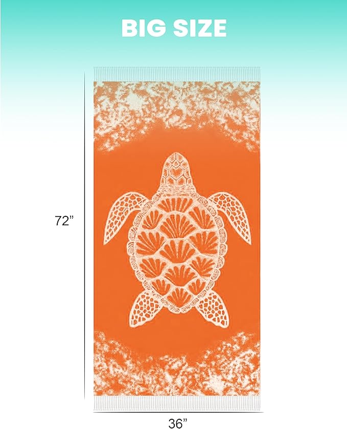 Antfuny 2 Pack Turkish Beach Towel Quick Dry Absorbent Lightweight Thin Bathroom Bath Pool Swim Towels Extra Large Oversized Sand Free Towel Beach Accessories Essentials Stuff Adults Gift Orange Teal