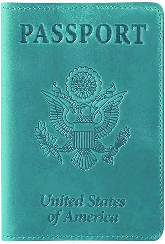 Ciana Passport Holder for Travel – PU Leather Passport Cover and Card Holder for Men & Women – Slim Passport Holder with Card Protector Slot, Travel Must Haves (Turquoise)