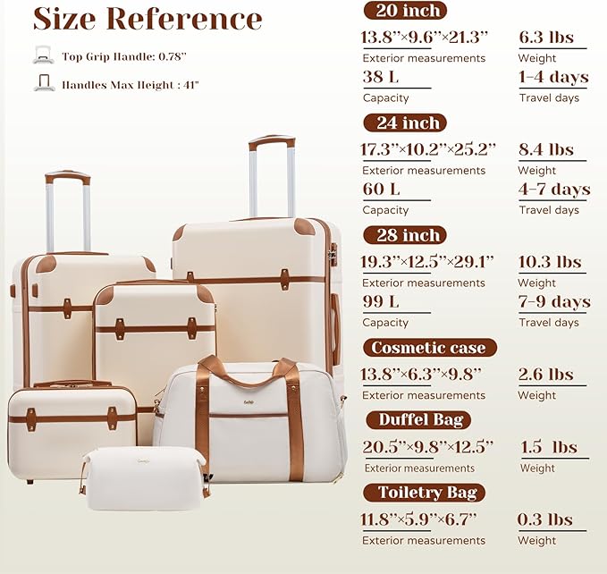 Coolife Luggage Set 3 Piece Suitcase Set Carry On Luggage PC Hardside Luggage TSA Lock Spinner Wheels Telescopic Handle