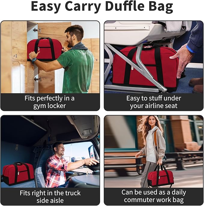 Small Gym Bag 14 inch lightweight Carry On Mini Duffel Bag for Travel Sport - Red