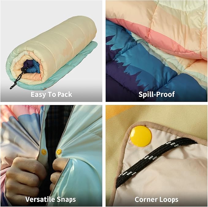 Camping Blanket, Puffy Blankets Lightweight Windproof Resistant for Outdoors,Hiking, Backpacking,Car,Picnic,Stadium