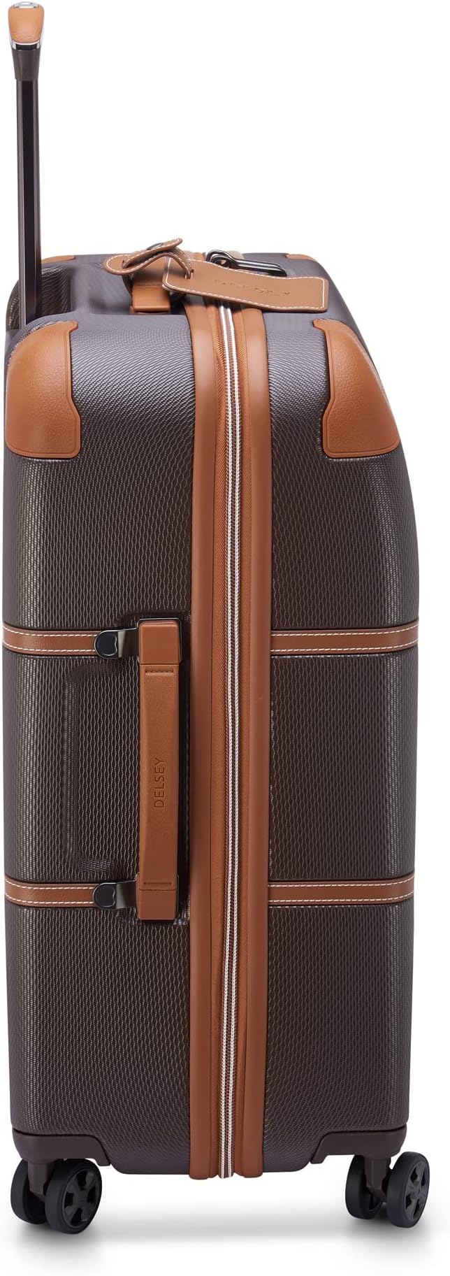 DELSEY PARIS Chatelet Air 2.0 Hardside Luggage with Spinner Wheels, Chocolate Brown, Checked-Medium 24 Inch