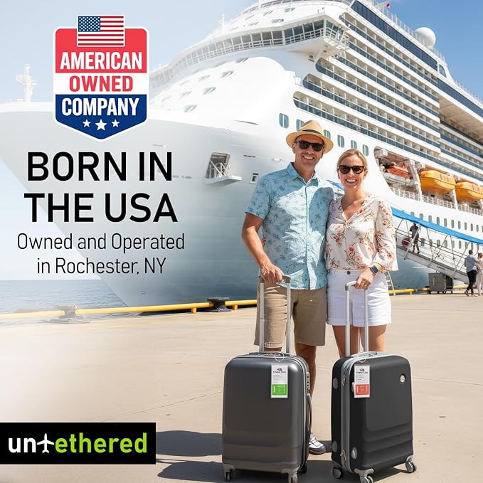 Untethered Cruise Luggage Tag Holders (6 Pack, Wide) | Clear Luggage Tags for Cruise Ships | Durable PVC Travel Bag ID Tags (6.3" x 3.5")