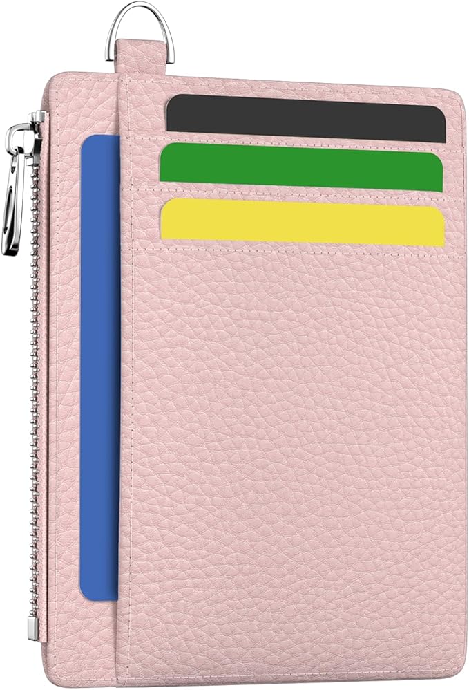 Hancynir Slim Wallet Women Credit Card Holder Minimalist PU Leather RFID Blocking Small Mini Card Case Front Pocket Thin Travel Zipper Coin Cash ID Window Ladies Female Wallet Gifts