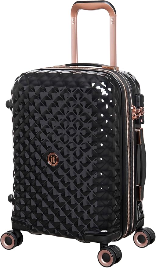 It Luggage Glitzy 21" Hardside Carry-On 8 Wheel Expandable Spinner, Black