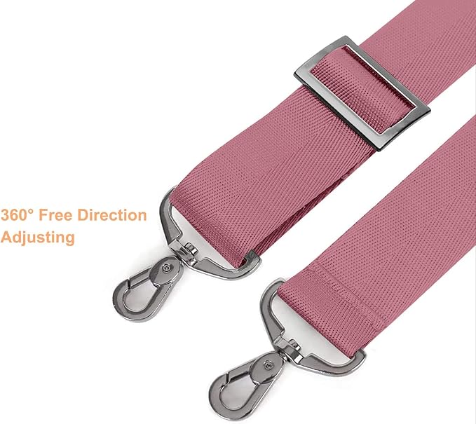MOSISO 56 inch Shoulder Strap, Adjustable Thick Soft Universal Replacement Non-Slip Fit Padded with Metal Swivel Hooks for Laptop Shoulder Bag/Laptop Messenger Bag/Crossbody Bag, Dusty Rose