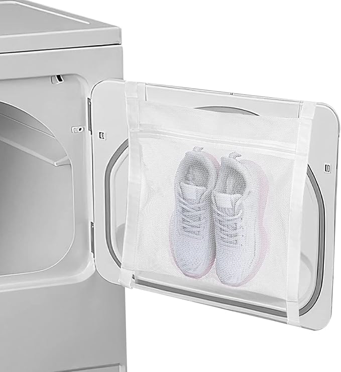 Shoe Drying Bag, Reusable Sneaker Drying Mesh Bags, Laundry Bag for Dryings Shoes, with Zipper Strap for Washing Machine, Shoes, Clothing, for Most Dryers Door(COLOR:white)