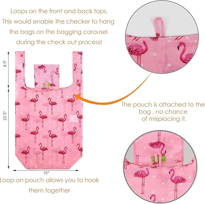 BeeGreen Animals Lover Gifts for Women Animals Reusable Grocery Bags Shopping Bags Bulk 6 Pack 50LBS X-Large Foldable Hedehog Cats Dogs Frog