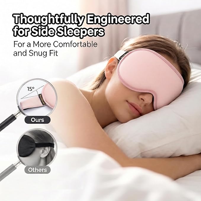 3D Blackout Cooling Gel Eye Mask: 6oz Weighted Cold Compress, Deep Relaxation & Meditation Mask for Women, Nurse Night Shift Recovery, Headache & Stress Cooling Comfort, Gift Ready, Pink