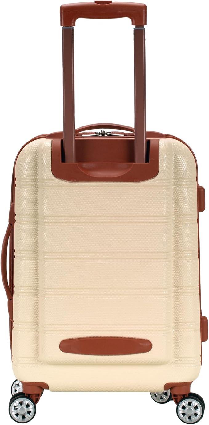 Rockland Melbourne Hardside Spinner Wheel Luggage, White, Carry-On 20-Inch