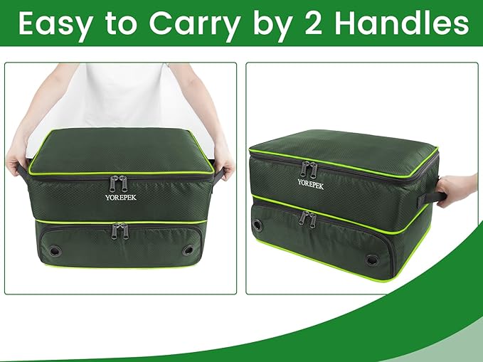 YOREPEK 2 Layer Golf Trunk Organizer, Golf Gifts for Men with Separate Ventilated Compartment for 2 Pair Shoes, Waterproof Car Trunk Locker for Balls, Tees, Clothes, Gloves, Gifts for Golfers