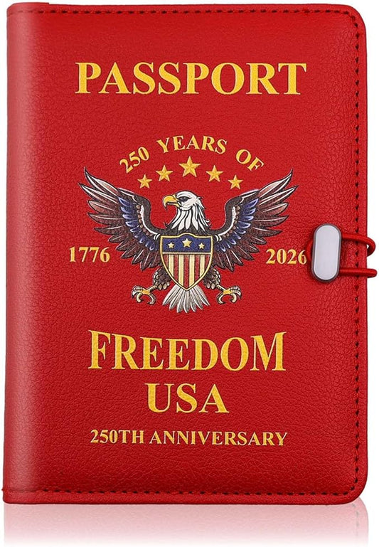 Melsbrinna Premium Leather Passport Holder Covers Case, Waterproof Rfid Blocking Travel Wallet Passport Holder with Pen Holder, Cute Passport Book for Women/Men