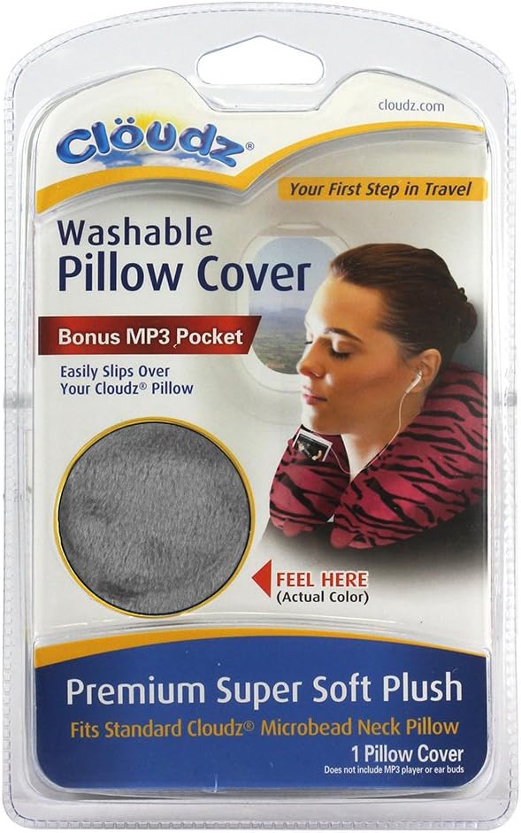 Cloudz Washable Travel Neck Pillow Cover - Grey