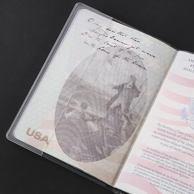 5 Pack Clear Passport Cover, Transparent Plastic Passport Protector