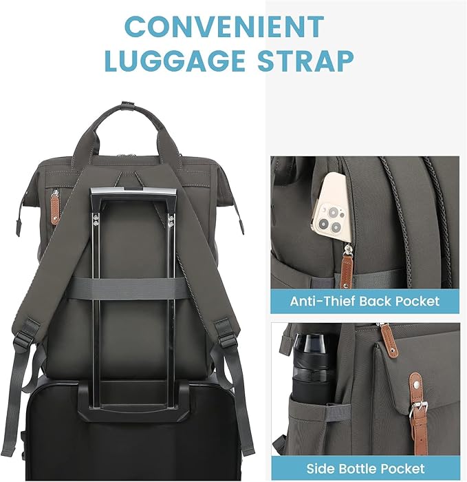 LOVEVOOK Laptop Backpack for Women, Teacher Nurse Bag Work Travel Computer Backpacks Purse