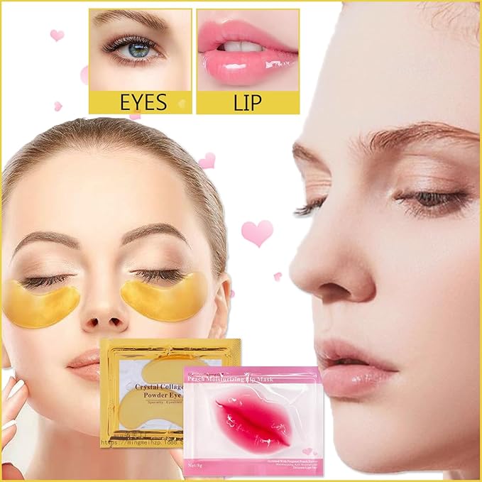 30 Pairs Lip Mask & Eye Mask, 24K Gold Under Eye Patches for Puffy Eyes, Lip Mask Skincare, Small Gifts, Mothers Day Gifts,Teacher Appreciation Gifts, Bulk Gifts for Women, Bachelorette Party Favors