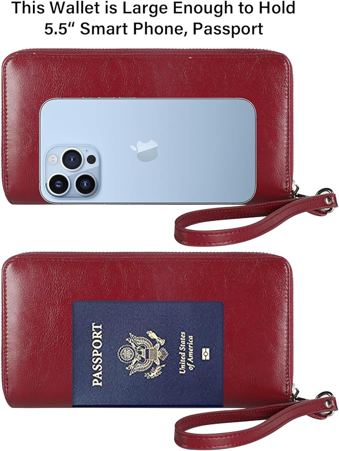 Lavemi Small Compact Women Wallet RFID Blocking Genuine Leather Bifold Purse with ID Windows