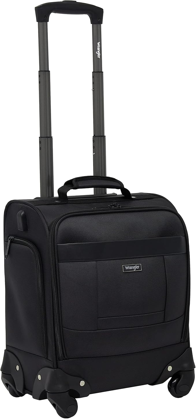 Wrangler 17" Underseat Spinner Carry-On Luggage, Charcoal