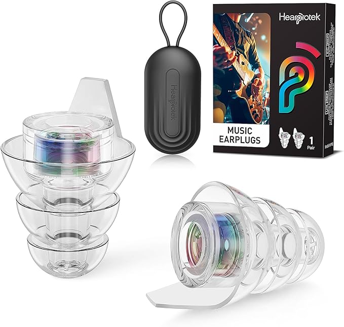 Hearprotek Hi-Fi Spirit Concert Ear Plugs, High Fidelity Silicone Music Earplugs for Concerts, Noise Reduction, Hearing Protection, Motorcycle, Musicians, Rave, Dj, Tinnitus Relief (Small Size)