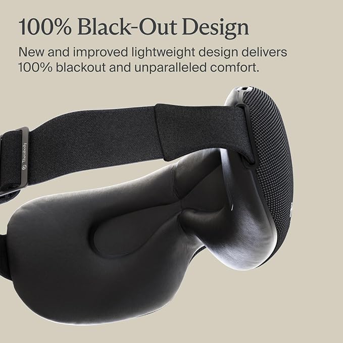 Therabody SmartGoggles (2nd Generation) Heated Eye Mask & Eye Massager - Blackout Sleep Mask & Temple Massage for Personalized Relaxation, Stress Relief & Headache Relief
