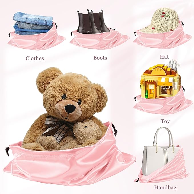 P Pothuiny 2 Pcs Satin Dust Bags for Handbags