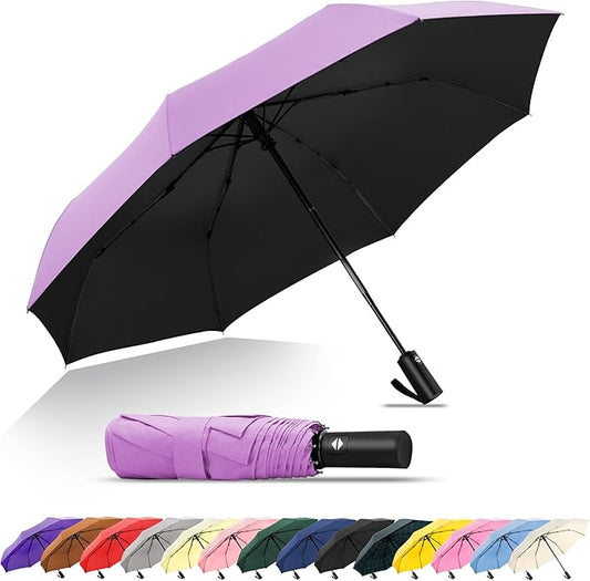 SoulRain Travel Umbrella - Compact Umbrella for Rain - Perfect Large Auto Folding Umbrella - Ideal Car umbrella, Small umbrella, and Travel Companion