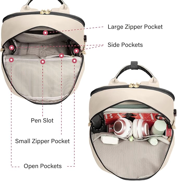 LOVEVOOK Laptop Backpack for Women Men 15.6 Inch Laptop Bag with USB Port Fashion Waterproof Backpacks Teacher Nurse Stylish Travel Bags Vintage Daypacks Bookbag for College School Work
