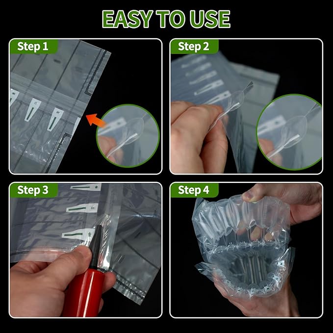 10 Packs Wine Bottle Travel Protector Bags, Monkkino Inflatable Bubble Cushion Wrap, Safety Choice for Glass Bottles in Transport with Luggage, Air Filled Packaging Sleeves with Pump