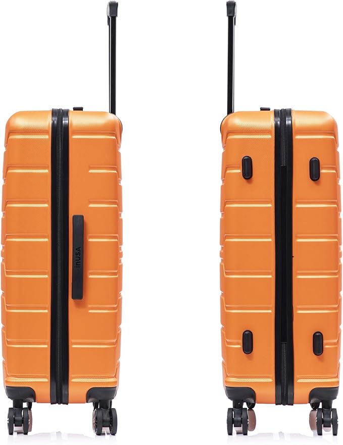 InUSA TREND Luggage with Spinner Wheels | Durable Lightweight Hardside Suitcase, Travel Sets with Handle and Trolley | (20in, 24in, 28in, 32in) 4 Piece Set | Orange