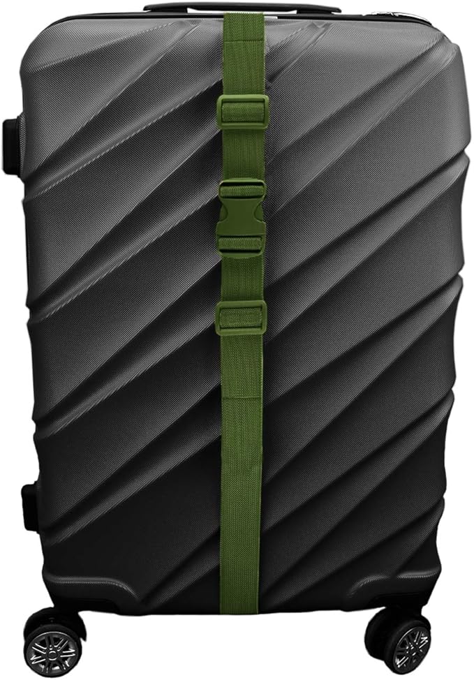 MAGARROW 1.5" Utility Straps with Buckle Adjustable, 4-Pack (Army Green, 9.5 feet Long)