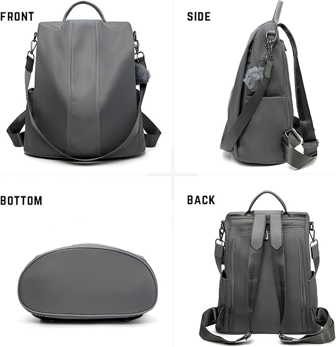 PINCNEL Women Backpack Purse Waterproof Nylon Anti-theft Rucksack Lightweight Shoulder Bag