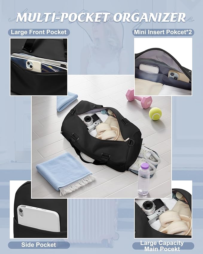 Gym Bag Womens,Travel Duffel Carry on Bag Sport Tote Bag Weekend Overnight Bag