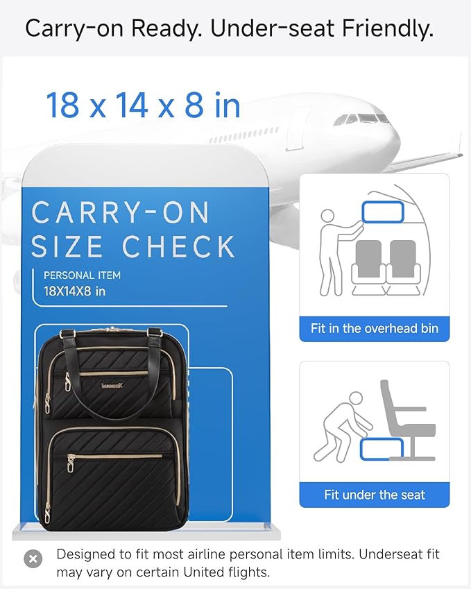 LUGGEX Underseat Carry On Luggage with Wheels, UDK2 Lightweight Under Seat Luggage, Soft Sided Personal Item Suitcase for Short Trip (UX-Core, Black, 17 Inch)