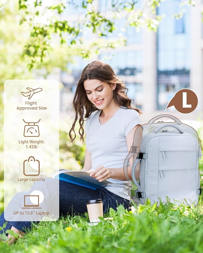 Pritent Travel Backpack for Women Man, Waterproof Laptop Backpack Travel Bag Airline Approved Carry on Weekender Overnight Bag Bookbag for Business,Travel, Work Fits 17.3 inch Laptop(Large,Blue)