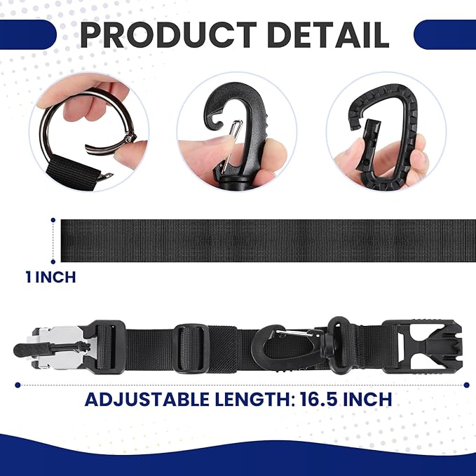 Magnetic Luggage Strap for Backpack & Suitcase - Heavy Duty Suitcase Belt with Jacket Gripper - Multi Purpose Travel Accessories with Replaceable Hooks - Adjustable Extra Bag Holder
