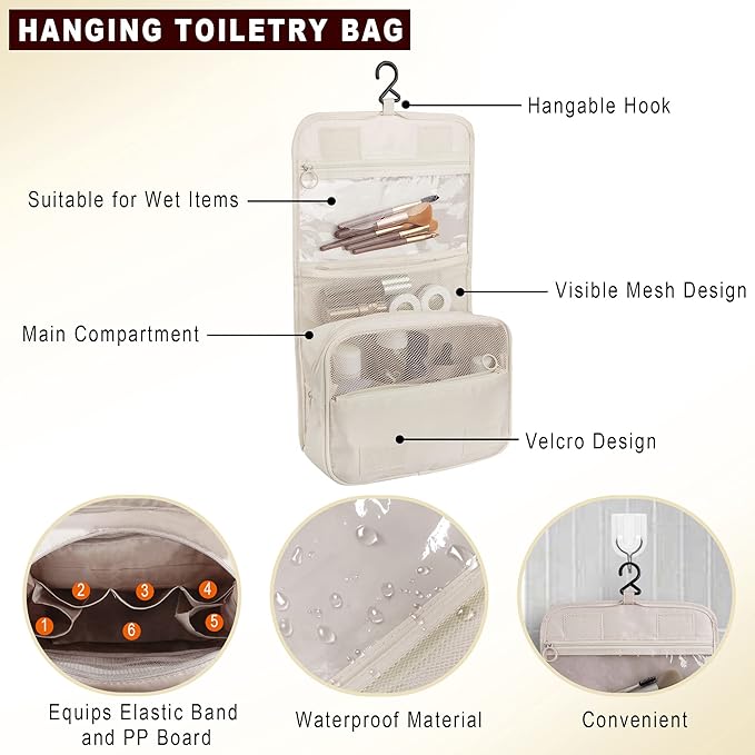 Packing Cubes, 8 Pcs Travel Packing Organizers for Suitcases, Large Capacity Travel Luggage Organizers Set includes 8 Storage Bags (Beige)