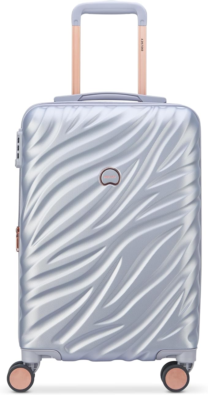 DELSEY PARIS Alexis Durable Luggage Set, Expandable & Lightweight 4-Wheel Spinners, and Easy Grip for Smooth Journeys, TSA-Lock Incorporated, Men and Women, Platinum/Rose Gold, 2-Piece Set (21"/29")