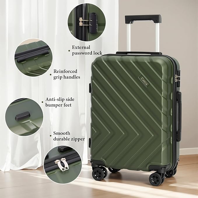 Luggage Sets 5 Piece,Suitcases with Wheels, Hard Case Luggage with Detachable Spinner Wheels,Carry On Luggage Set (5 Piece Sets (20"/24"/28"/DB/TB))