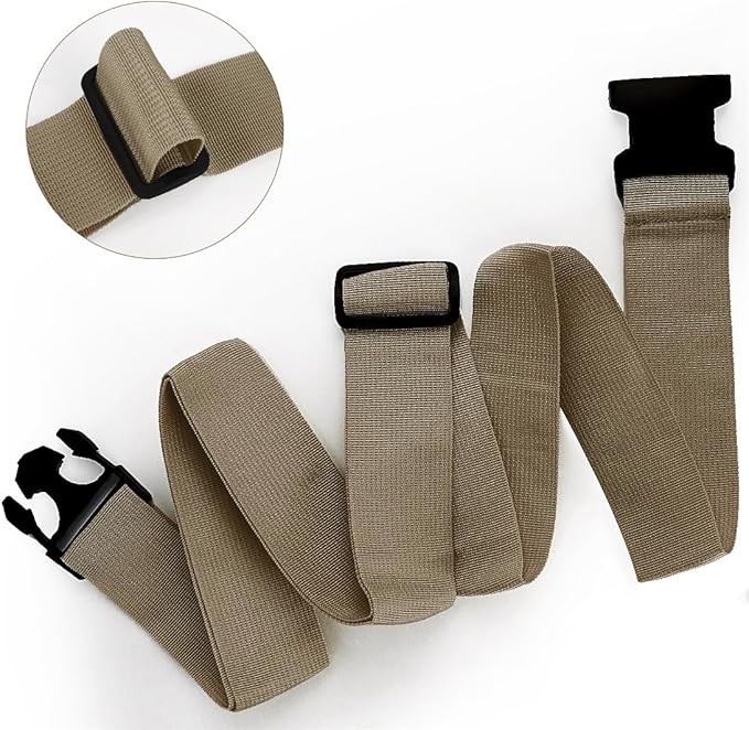4Pack Luggage Straps for Suitcases, Travel Connector for Carry On Bag, Add Bag to Connect Two Suitcases, Adjustable Belt Attachment Accessories for Connect Your 3 Luggages, Brown